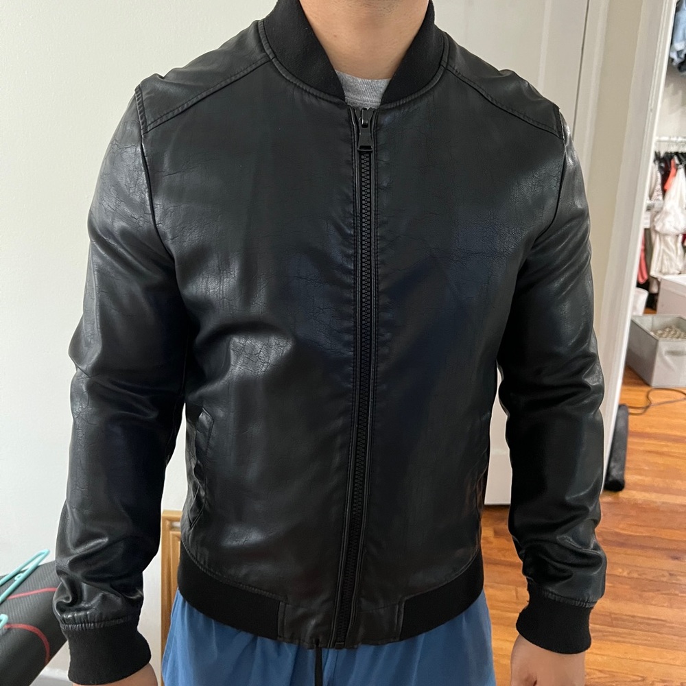 Men Express faux leather jacket